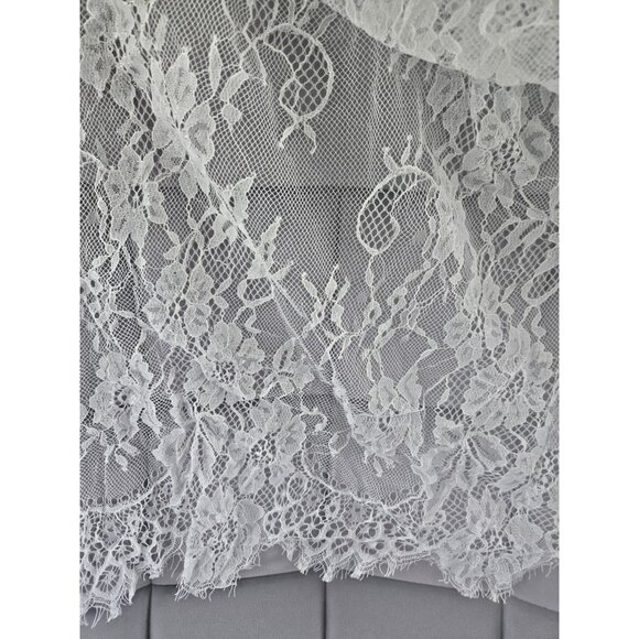 Floral Lace White Tablecloth 60x120" Vintage Look Wedding Shower Rustic Boho NEW - Picture 4 of 6